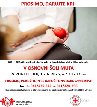 KA RADLJE OB DRAVI MUTA V OŠ PONEDELJEK 16 JUNIJ  2025 CTM MB